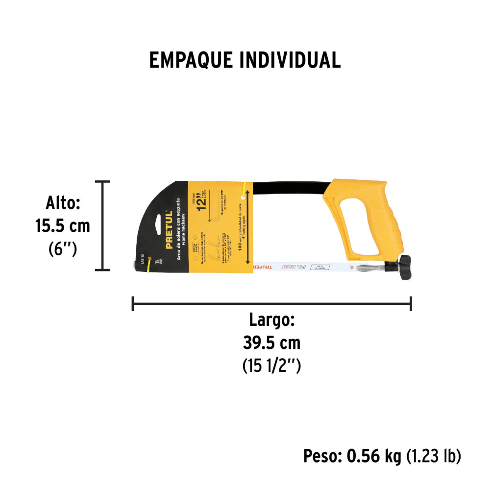 Arco 12" de solera para segueta, Pretul