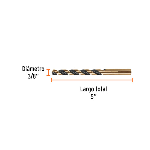 Broca HSS 3/8" Trugold para metal, Truper Expert
