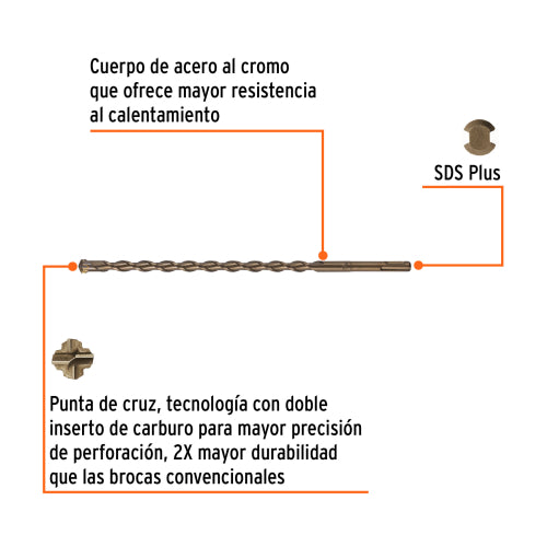 Broca SDS Plus 1/2 x 12", Truper