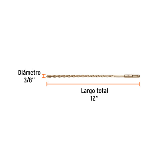 Broca SDS Plus 3/8 x 12", Truper