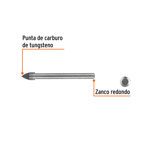 Broca para vidrio y azulejo de 5/16", Truper