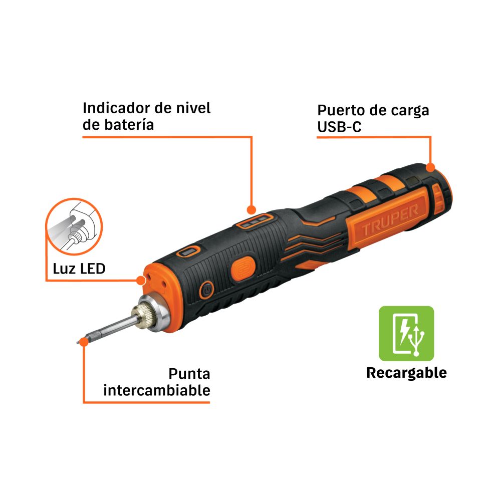 Kit soldadura electrónica con cautín 8W, inalámbrico, TRUPER