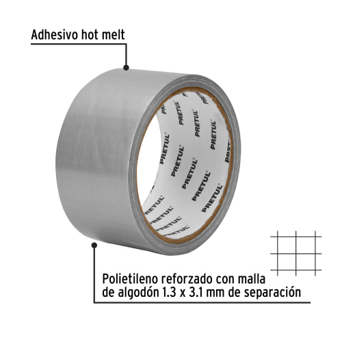 Cinta de 10 m para ducto, espesor 0.16 mm, Pretul