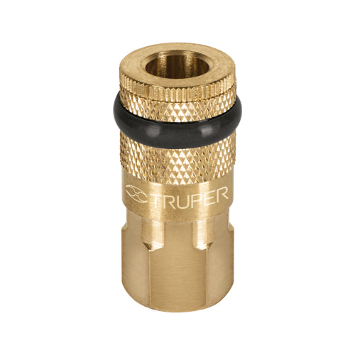 Cople rápido de latón, hembra, cuerda 1/4" NPT, TRUPER