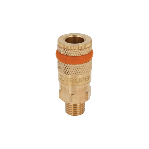 Cople rápido de latón, macho, cuerda 1/4" NPT, TRUPER