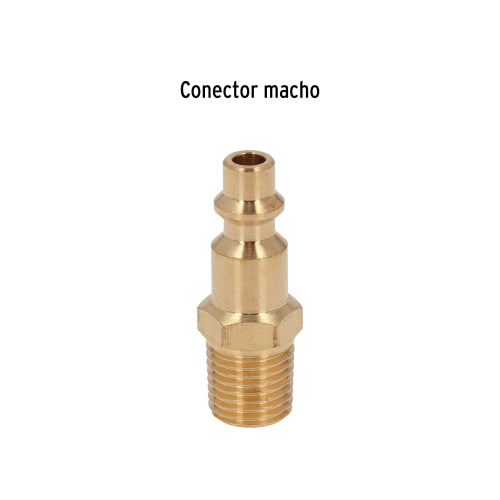 Conector rápido de latón, macho, cuerda 1/4" NPT, TRUPER