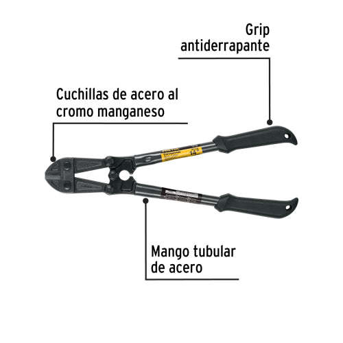 Cortapernos 14", mango tubular, PRETUL