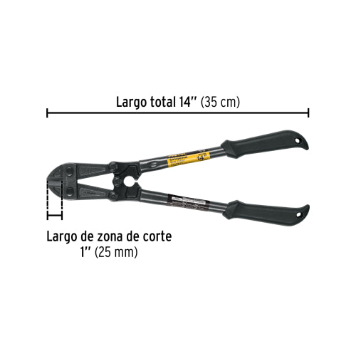 Cortapernos 14", mango tubular, PRETUL