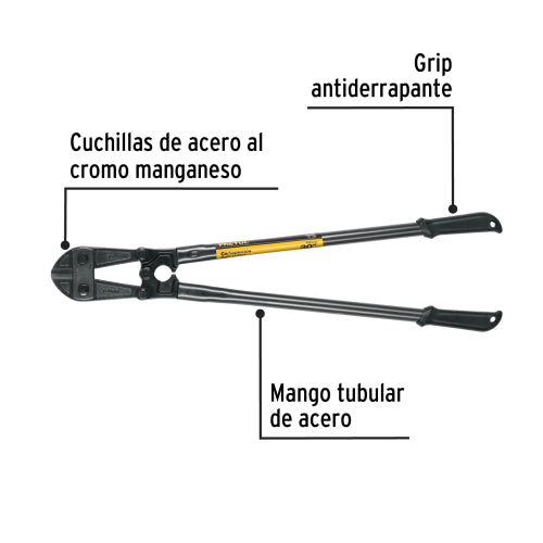 Cortapernos 30", mango tubular, PRETUL
