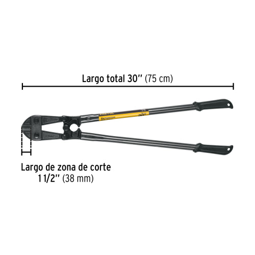 Cortapernos 30", mango tubular, PRETUL