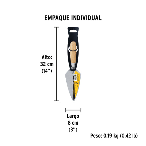 Cuchara para albañil 7" tipo Filadelfia, PRETUL