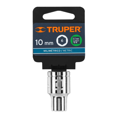Dado de 10 mm, 6 puntas, cuadro 1/2", Truper