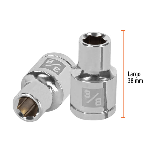 Dado de 3/8", 6 puntas, cuadro 1/2", Truper