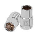 Dado de 14 mm, 6 puntas, cuadro 1/2", Truper