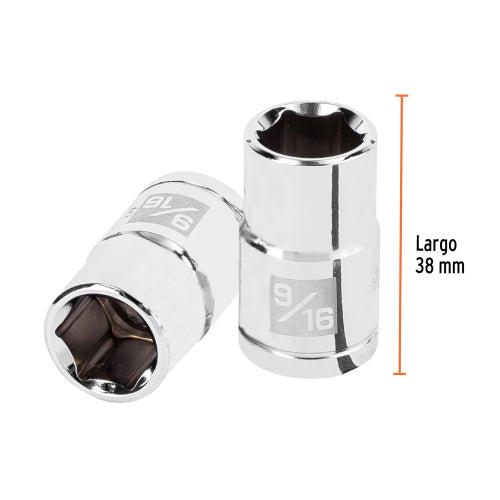 Dado de 9/16", 6 puntas, cuadro 1/2", Truper
