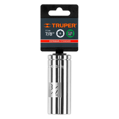 Dado largo de 7/8", 6 puntas, cuadro 1/2", Truper