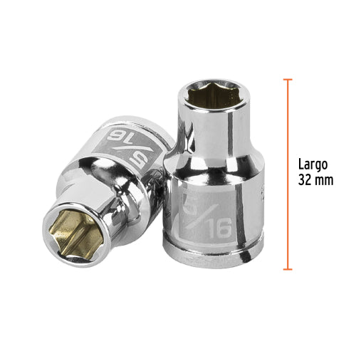 Dado de 5/16", 6 puntas, cuadro 3/8", Truper