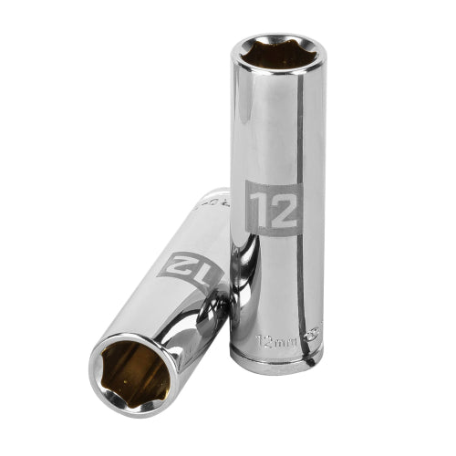 Dado largo de 12 mm, 6 puntas, cuadro 3/8", Truper