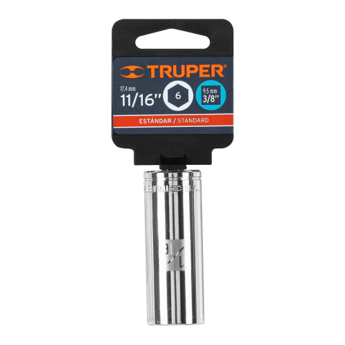 Dado largo de 9/16", 6 puntas, cuadro 3/8", Truper