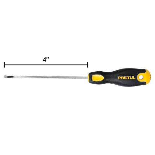 Desarmador cabinet 1/8 x 4" mango Comfort Grip, Pretul