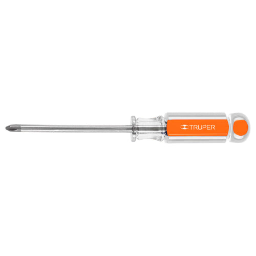 Desarmador de cruz 1/4" x 4" mango de acetato, Truper