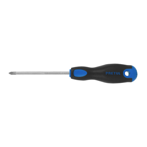 Desarmador de cruz 1/4" x 4" mango Comfort Grip, Pretul