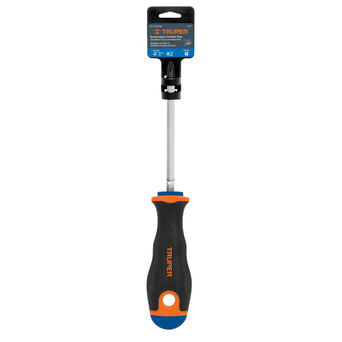 Desarmador de cruz 1/4" x 4" mango Comfort Grip, Truper