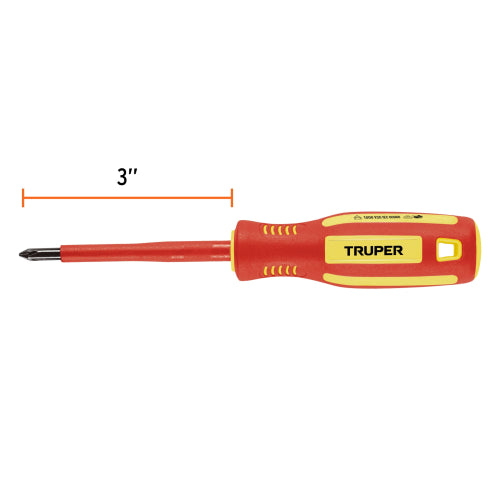 Desarmador dieléctrico de cruz 3/16" x 3", Truper