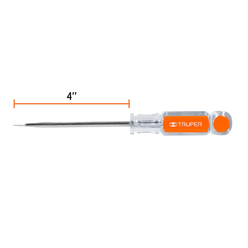 Desarmador plano 1/4" x 4" mango de acetato, Truper