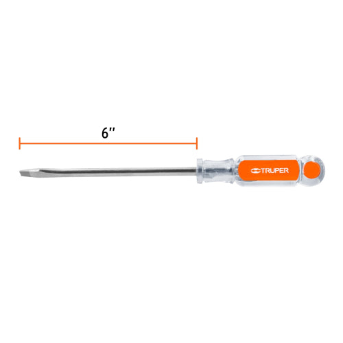 Desarmador plano 5/16" x 6" mango de acetato, Truper