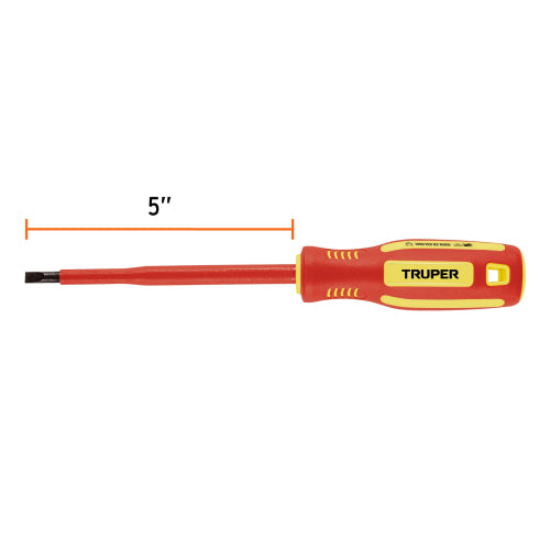 Desarmador dieléctrico plano 7/32" x 5", Truper