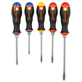 Juego de 5 desarmadores mango Comfort Grip, Truper