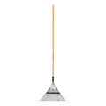Escoba metálica para jardín, recta, 18 dientes, mango 48"