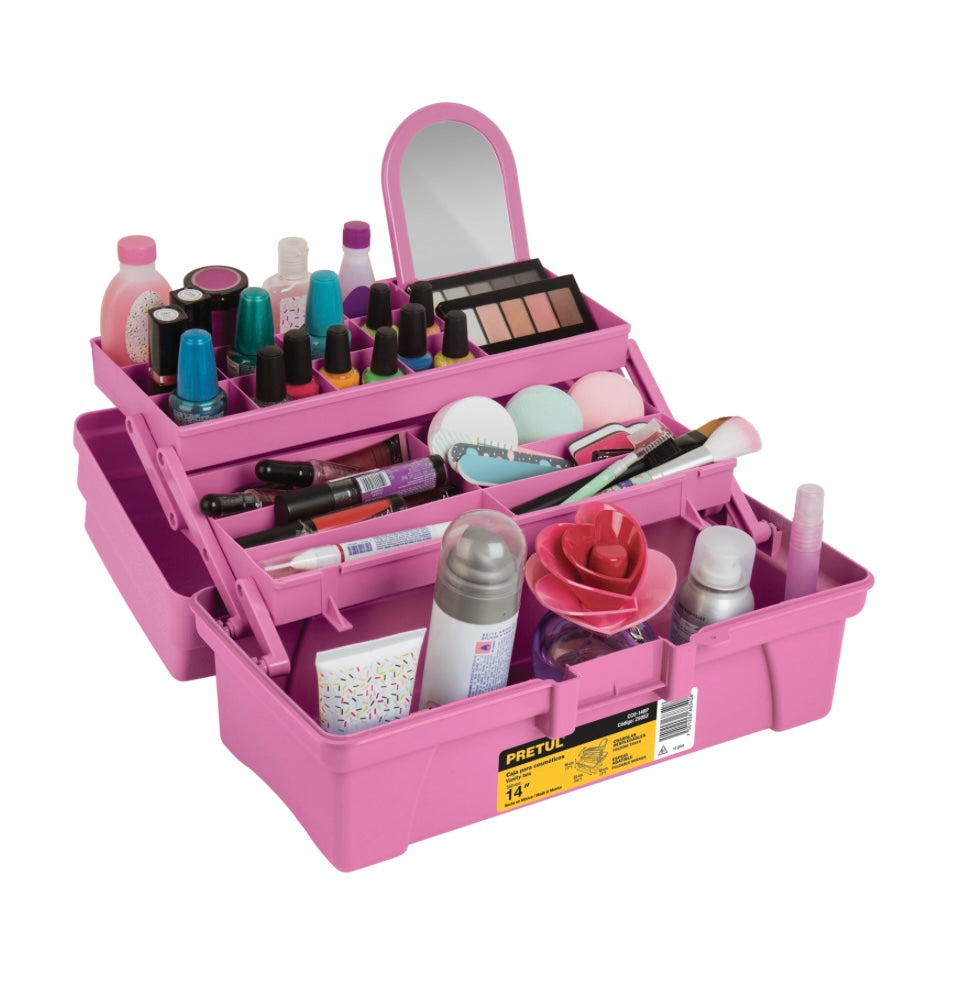 Caja cosmetiquera 14", rosa Pretul