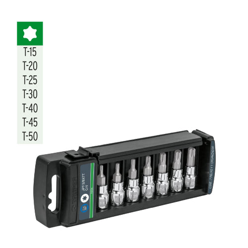 Juego de 7 dados cuadro 3/8" punta torx, Truper