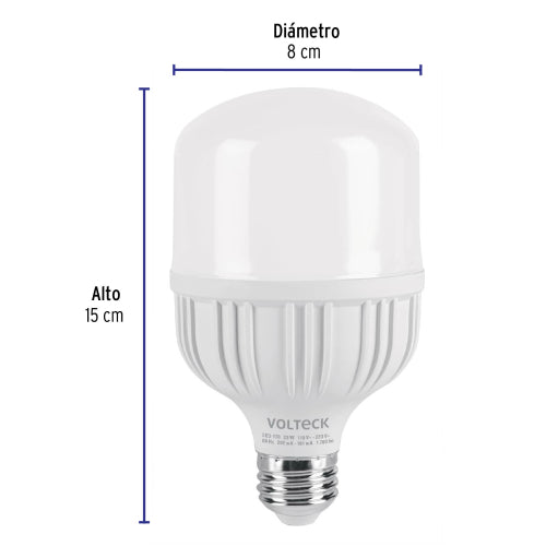Lámpara de LED alta potencia 20 W luz de día, caja, Volteck