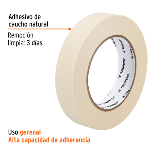 Cinta masking tape de 1" x 50 m, Truper