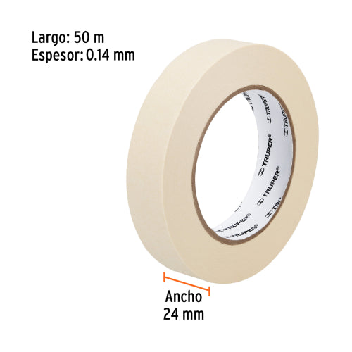 Cinta masking tape de 1" x 50 m, Truper