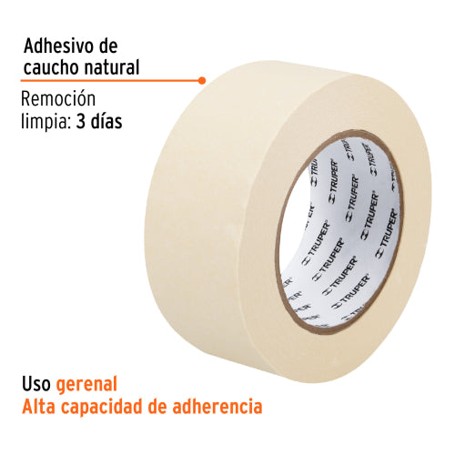 Cinta masking tape de 2" x 50 m, Truper