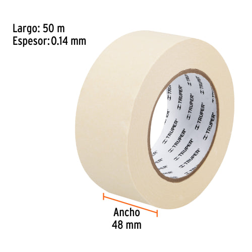 Cinta masking tape de 2" x 50 m, Truper