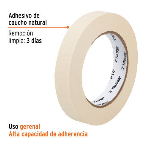 Cinta masking tape de 3/4" x 50 m, Truper