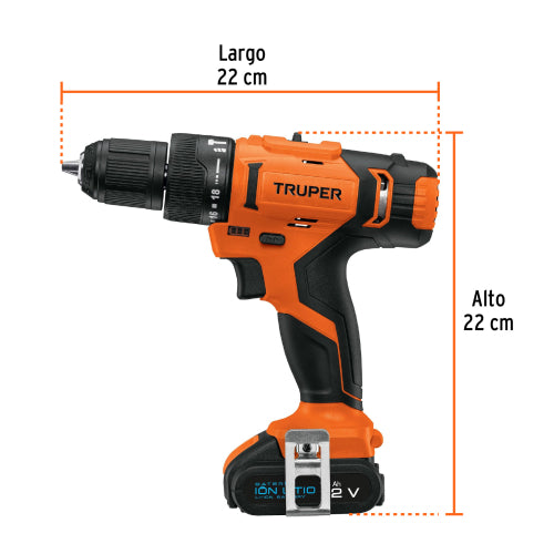 Rotomartillo 3/8", 12V, 1 batería 2Ah, PRO