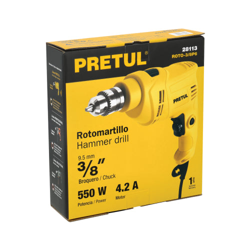 Rotomartillo 3/8", 550W, PRETUL