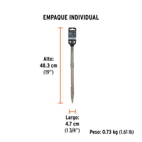 Cincel de punta SDS max de 16", Truper