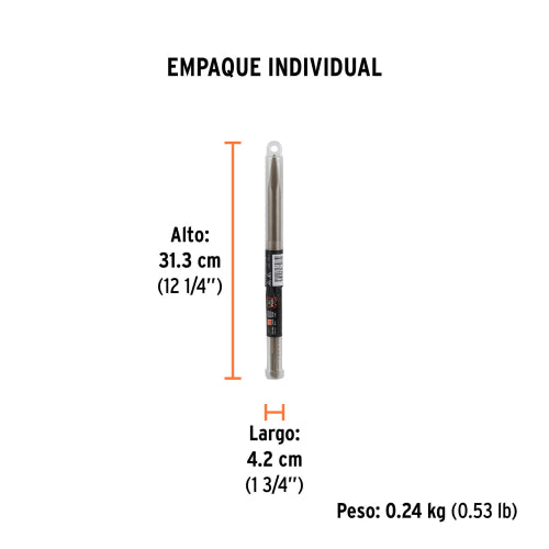 Cincel de punta SDS Plus de 10", Truper