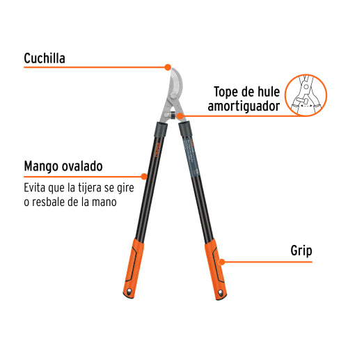 Tijera para ramas 70 cm, Classic, mgos tubulares, TRUPER