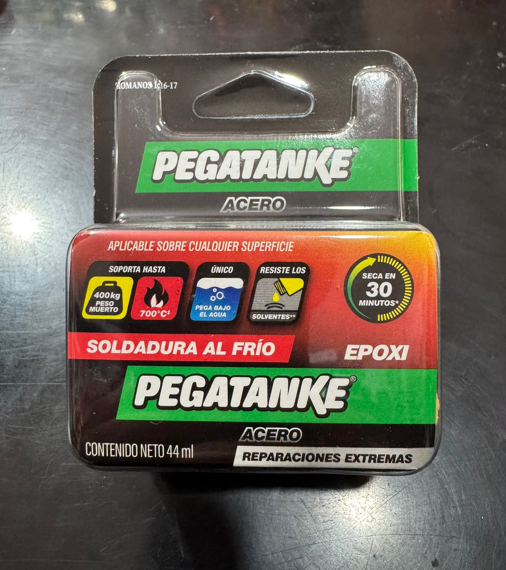 Pegamento Epóxico Acero Pegatanke 44ml soporta 700 Grados Centígrados